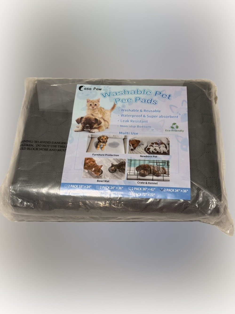 SOF2 CASA PAW 34” x36” WASHABLE PEE PADS